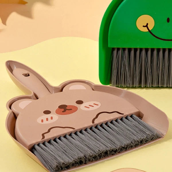 Dustpan and Brush Set Cartoon Mini Portable Cleaning Broom