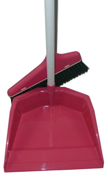 *Lot of 6 Pack* 2 PC LONG HANDLES BROOM AND DUST PAN SET 32" Broom NEW FDP142