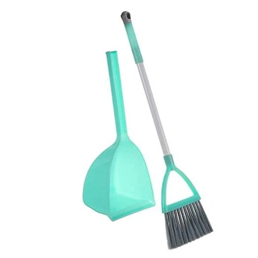 Toddler Brooms, Kids Broom, Small Broom and Dustpan Set, Household Mini Blue