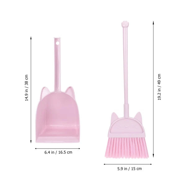 Children's Broom Set Toddler Childrens Sweeping Brush and Dustpan for