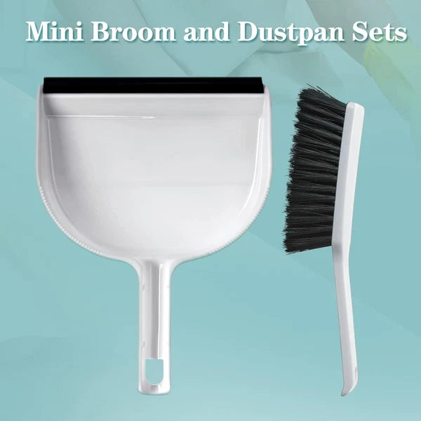 12 Pcs Mini Dustpan and Brush Set, Small Broom and Dustpan Set Small Cleaning