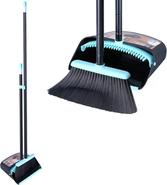 Broom with Dustpan Combo Set,Dust Pan with Broom Combo Set,Standing Dustpan and