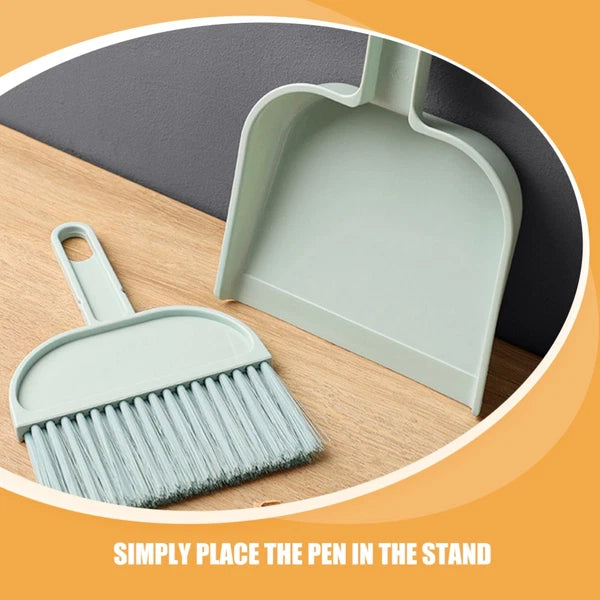 Desktop Broom Set Child Car Detailing Brush Dust Pan with Handle