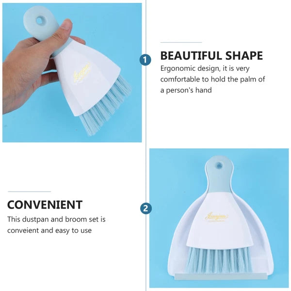 Set of 2 Convenient Small Dustpan Desktop Cleaner Cleaning Tools