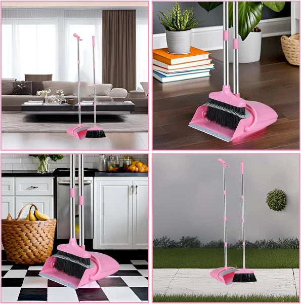 Broom Dustpan Set Broom Dustpan Combo Set Home Office Kitchen Pink
