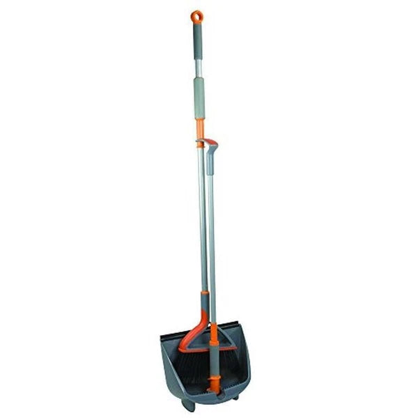 Upright Broom Dustpan Set Multi-Surface Cleaning Compact Handle Easy Storage New