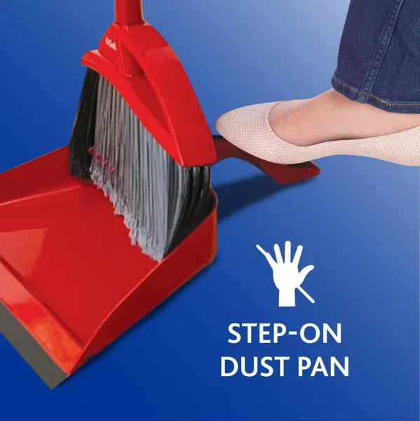Power Corner Pet Pro Angle Broom with Step on Dust Pan - Pack Of 2