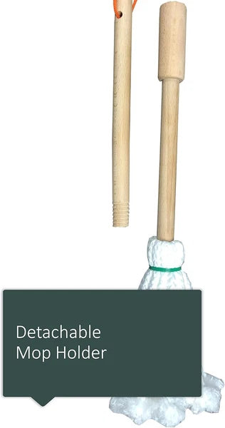Justforkids Wooden Detachable Kids Cleaning Set - Duster, Brush, Mop, Broom and