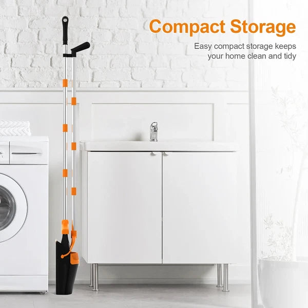 Broom and Dustpan Set for Home, Stainless Steel Ergonomics 50" Long Handle Broom