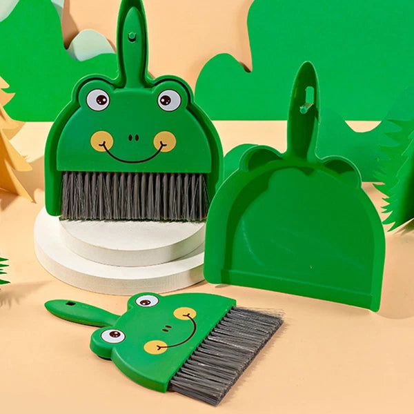 Dustpan and Brush Set Cartoon Mini Portable Cleaning Broom