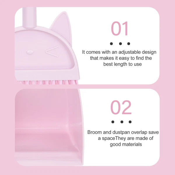 Children's Broom Set Toddler Childrens Sweeping Brush and Dustpan for