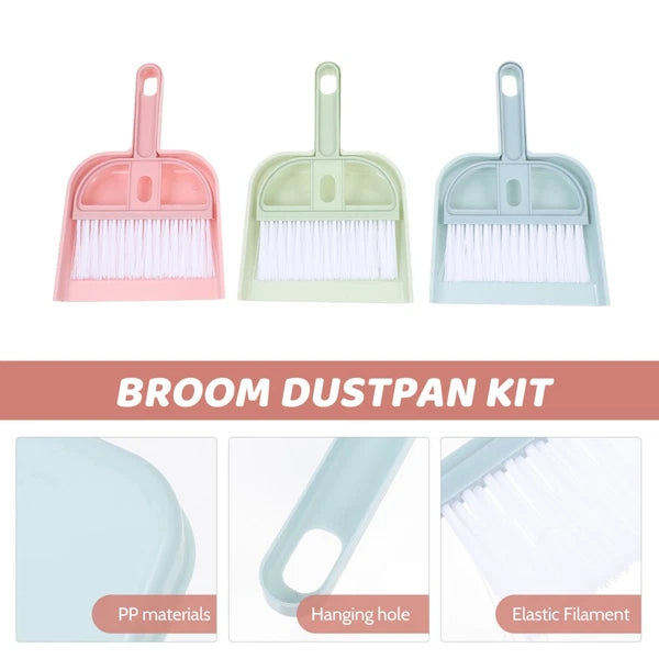6 Sets Cleaning Artifact Mini Dust Pan and Brush Hand Broom Dustpan