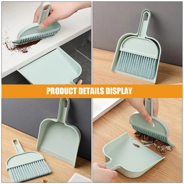 Desktop Broom Set Child Car Detailing Brush Dust Pan with Handle