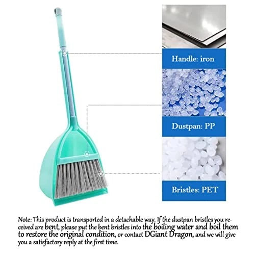 Toddler Brooms, Kids Broom, Small Broom and Dustpan Set, Household Mini Blue