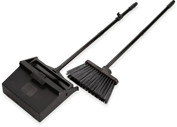 Duo-Pan Upright Dust and Broom Set with Clip for Floor Cleaning Restaurants
