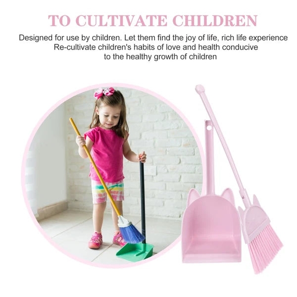 Children's Broom Set Toddler Childrens Sweeping Brush and Dustpan for