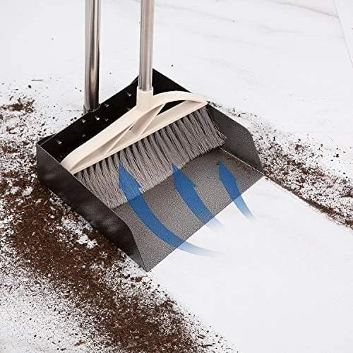Ergonomic 39” Long Handled Dustpan - Rust-Proof Stainless Steel for Any Setting