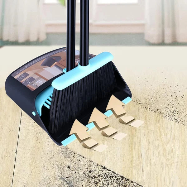 Broom with Dustpan Combo Set,Dust Pan with Broom Combo Set,Standing Dustpan and
