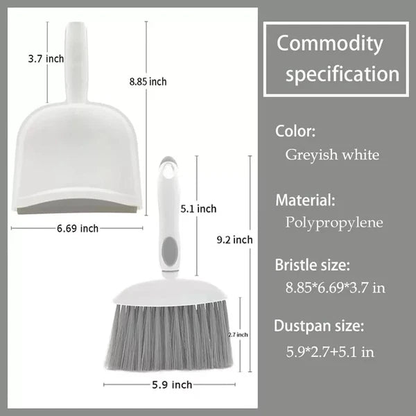 Mini Broom and Dustpan Set Small Dustpan and Brush Set Whisk Broom and Gray