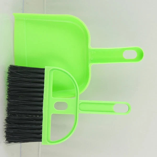 Green Black Car Keyboard Cleaning Whisk Broom Dustpan Set