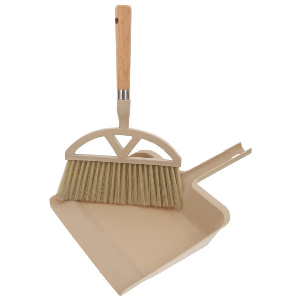 1 Set Plastic Desktop Cleaning Broom Mini Dustpan Cleaning Supplies (Khaki)