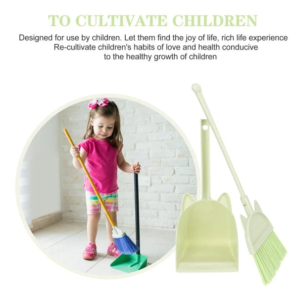 Children's Broom Set Cleaning Kids Childs Dustpan Brush Toddler Small Classroom