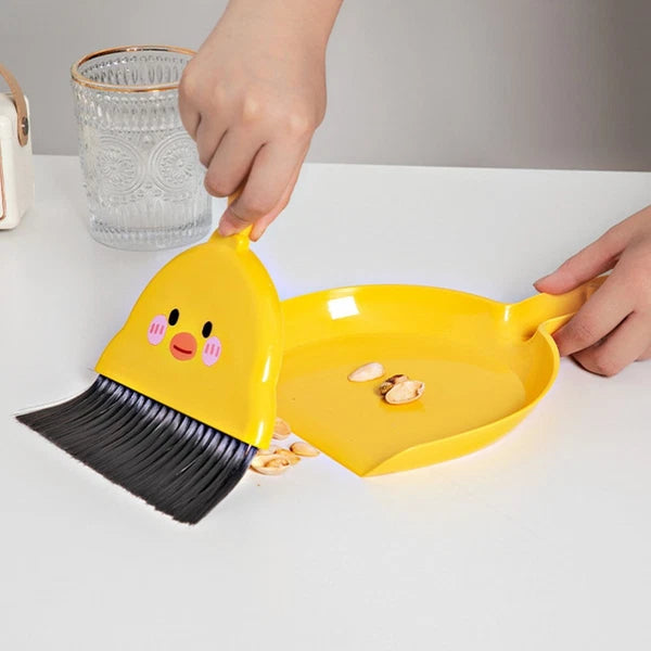 2 Sets Mini Broom Sweeping Tool Child Pupils Small Duster and Pan Tabletop