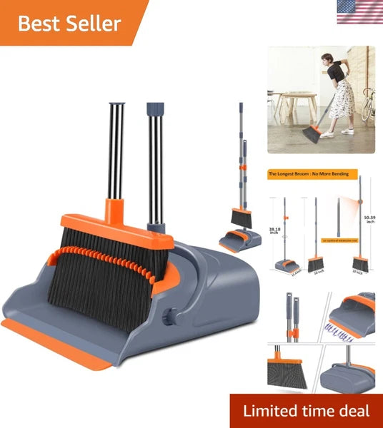 Ultimate Broom & Dustpan Set - 51" Stand-Up Design for Effortless Cleaning