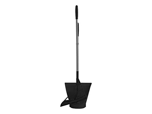 and Dustpan Set - All-Surface Silicone Broom & Squeegee for Indoor Black