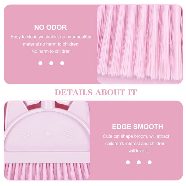 Children's Broom Set Toddler Childrens Sweeping Brush and Dustpan for