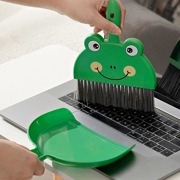 Dustpan and Brush Set Cartoon Mini Portable Cleaning Broom