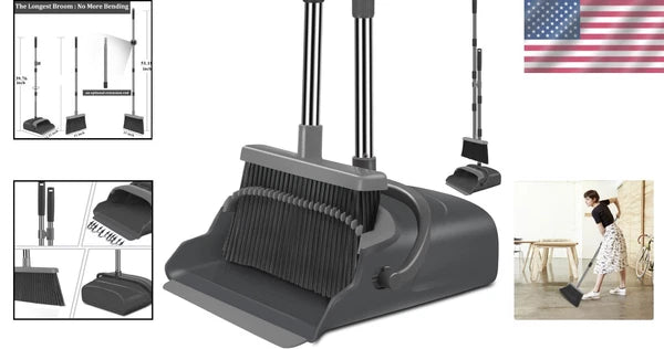 Extendable Height Broom and Dustpan Set – Ideal for Indoor and Outdoor Use
