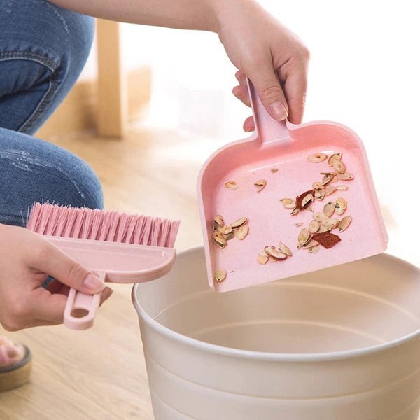 Mini Broom Dustpan Set Hand Whisk Pet Hair Removal Kitchen Gadgets