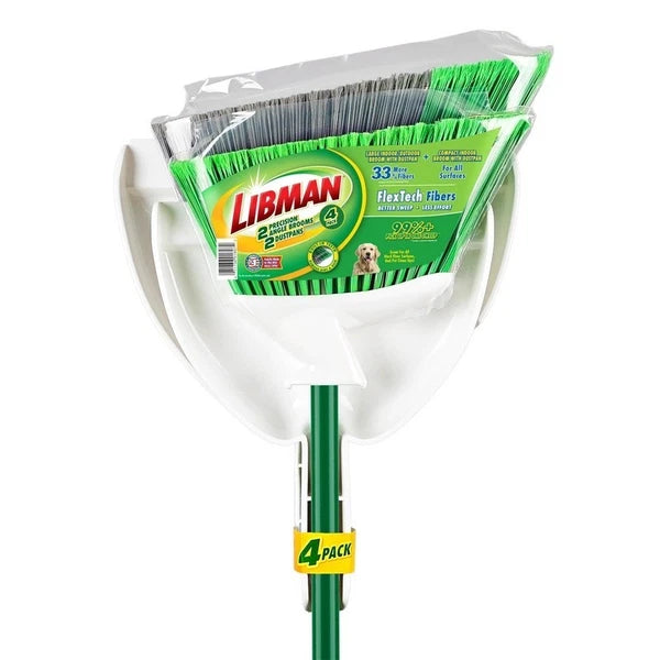 Angle Broom Dustpan Set Indoor Outdoor Cleaning Tools 2 Brooms 2 Dustpans